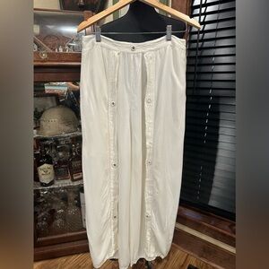 EUC BOHEMIAN WHITE FRONT DOUBLE PANNEL  PANTS W MIRROR DECO AND EMBROIDERED